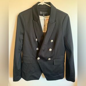 NWT, black button front blazer, Jules and Leopold, size M